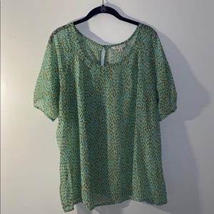 blue / green cabi sheer top